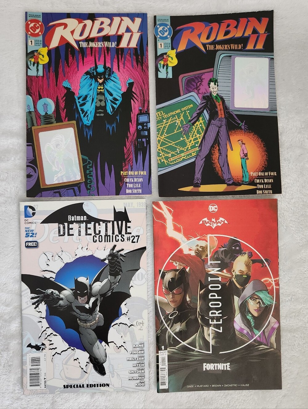 DC Batman Comic Lot Robin II #1 Hologram Detective #27 Fortnite Zero Point